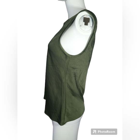 Banana Republic Women's Sleeveless Top Jet Olive Green Velvet Tank Career Sz S - Picture 6 of 14